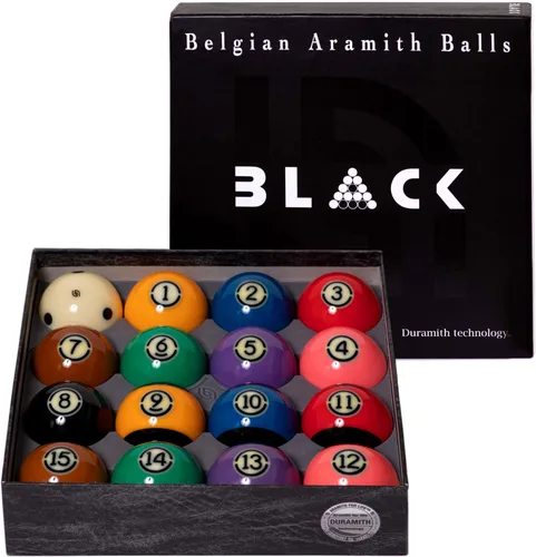 Vista 3 de Aramith Tournament - Juego de pelotas de billar para TV negras de 2 1/4 pulgadas