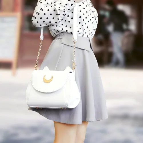 Vista 5 de Oct17 Moon Luna Design Monedero Kitty Cat Satchel bolso de hombro diseñador mujeres bolso Tote PU cuero Sailer