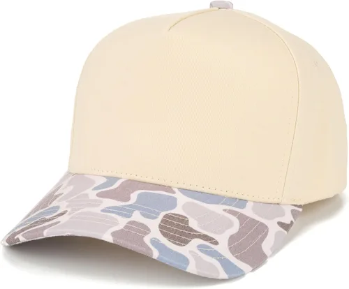 Vista 33 de Funky Junque - Sombreros Snapback de Lona Vintage de Dos Tonos Rayas a rayas - Rojo/Beige