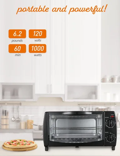 Vista 4 de Commercial Chef Horno tostador mecánico de 4 rebanadas de 10 litros