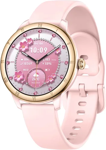Vista 9 de Reloj inteligente para mujer, monitor de fitness HD de 1.27 pulgadas (respuesta/haz llamadas) con más de 110 modos deportivos/frecuencia