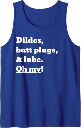 Vista 14 de Consoladores, tapones y lubricante. ¡Oh my! Camiseta sin mangas, Negro, S