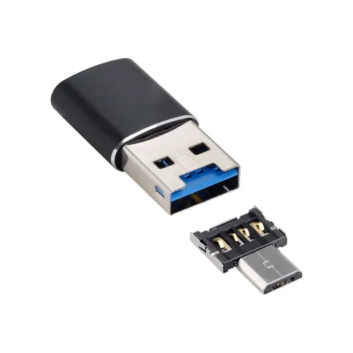 Vista 3 de CY Mini tamaño USB 3.0 a Micro SD SDXC lector de tarjetas TF con micro USB 5pin OTG adaptador para tableta / teléfono celular