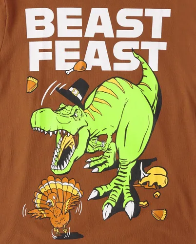 Vista 2 de The Children's Place baby boys Dino Feast Long Sleeve Graphic T shirt