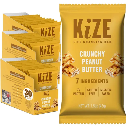 Vista 30 de KiZE Energy Bars - Barras energéticas de reemplazo de comidas con alto contenido de proteínas, a base de mantequilla de almendras, sin gluten, sin