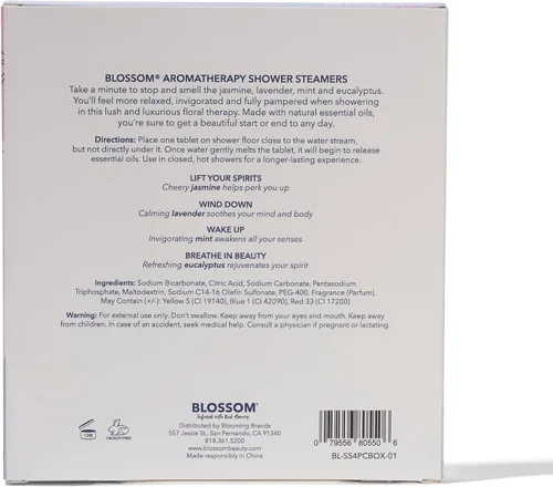 Vista 9 de Blossom Vaporizadores de ducha de aromaterapia, tabletas de bomba de baño con aceites esenciales para alivio del estrés y relajación, paquete de 4
