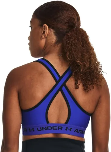 Vista 4 de Under Armour - Sujetador deportivo de medio impacto, con espalda cruzada, para mujer