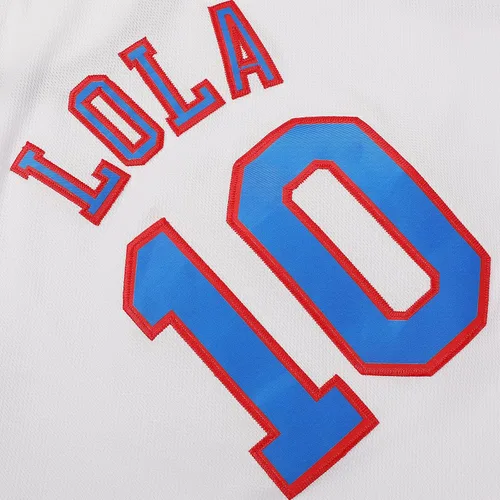 Vista 6 de Camiseta de baloncesto Lola #10 para mujer, disfraz de Halloween, cosplay, camiseta deportiva con 4 accesorios blanco, tallas S-XXL