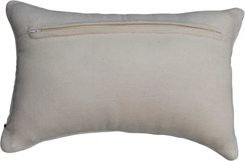 Vista 4 de Creative Co-Op Almohada lumbar bordada de algodón, color crema y gris, marfil