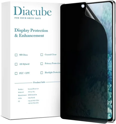 Vista 9 de [Paquete de 2 protectores de pantalla de privacidad para Galaxy S10 5G, protector de pantalla híbrido antiespía PET EPU, compatible con huellas
