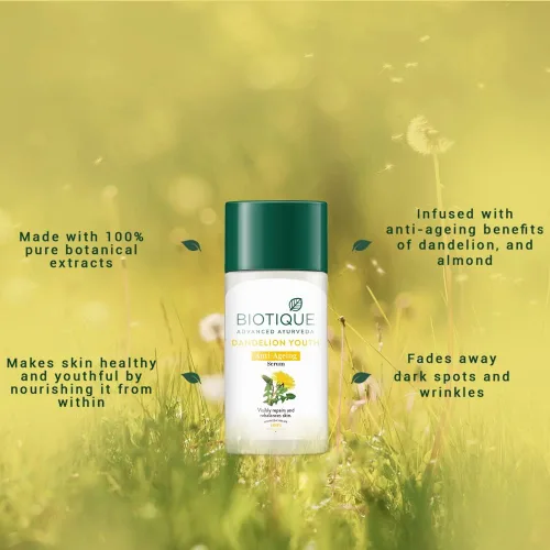 Vista 3 de Biotique Bio Dandelion Visibly Ageless Serum Para Todo Tipo de Piel, 1.4 fl oz