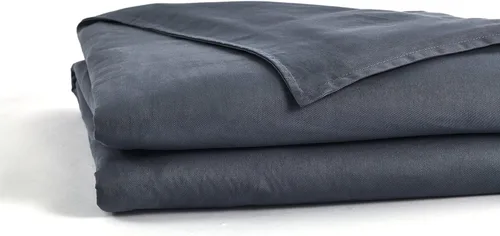 Vista 4 de RelaxBlanket - Funda de edredón de 60 x 80 pulgadas para manta con peso Algodón premium de 180GSM Gris oscuro