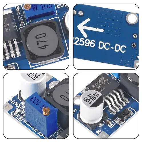 Vista 5 de 10 piezas ajustables LM2596 LM2596S DC-DC Buck Convertidor, Regulador de Voltaje Ajustable 36V 24V 12V a 5V 2A Buck Convertidor Módulo de fuente