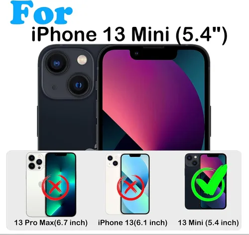 Vista 7 de KECAI Funda para iPhone 13 Mini con Protector de Pantalla Integrado, Funda con Clip para Cinturón, Resistente de Servicio Pesado a Prueba de Golpes