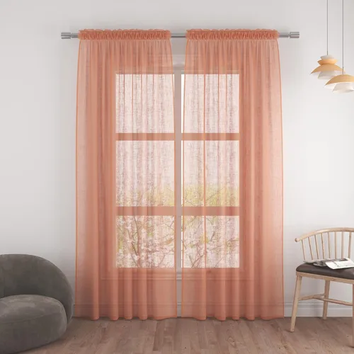 Vista 125 de UPOPO Paneles de Cortina Beige Pequeños Cortinas Transparentes de Gasa de 16 Pulgadas de Largo Cortinas de Cocina de Voile con Textura de Lino