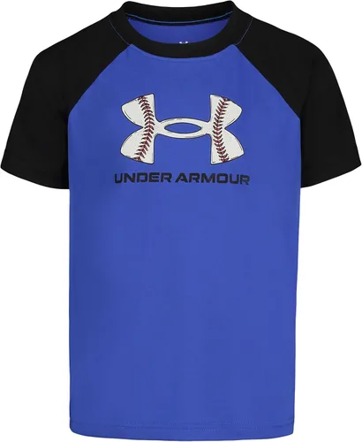 Vista 15 de Under Armour Camiseta de manga corta con gráfico de béisbol para niño Áspero atómico
