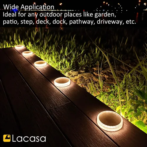Vista 6 de Lacasa Luces solares de cubierta, 1 paquete de luz para pasarela de entrada
