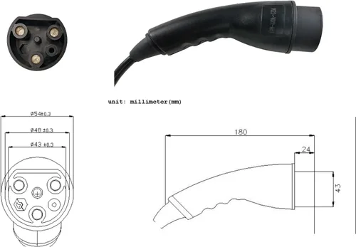 Vista 4 de JOEEGO Conjunto de cable de alimentación de carga para carrito de golf D2, D3, D5 y D-Max EV, 16A 110V ~ 220V, certificado UL, reemplaza al OEM #