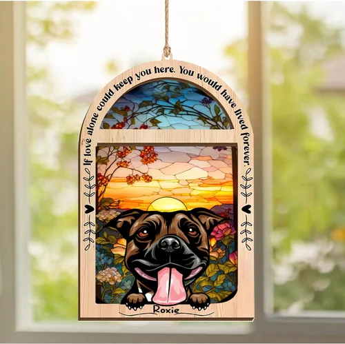 Vista 105 de LOVELYPOD Adorno de Navidad personalizado de sabueso afgano, atrapasoles con nombre, regalos de pérdida de mascotas, regalos para amantes