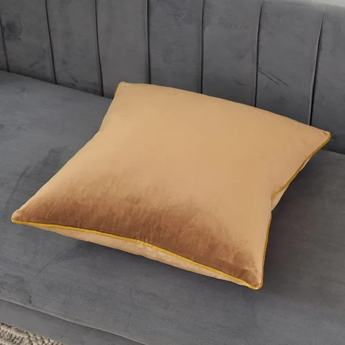 Vista 2 de Avigers - Funda de almohada de 20 x 20 pulgadas, color marrón, terciopelo, cremallera oculta