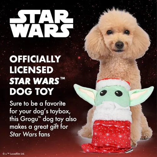Vista 2 de Star Wars para Mascotas Figura de Peluche GROGU de 10" Calcetín Juguete Madriguera The Mandalorian Holiday Pet Products GROGU El Niño Juguete
