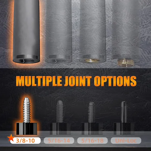 Vista 7 de 29" 3/8-10 Carbon Pool Cue Shaft (Single), 10 Layered 10.5mm,11.8mm,12.4mm.12.5mm.12.9mm，Pro Taper Low Deflection Performance, Durability and Smooth