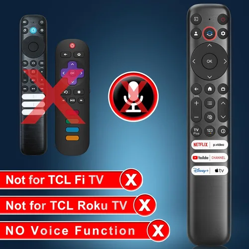 Vista 2 de Solo para TCL-Google-TV, reemplazo de control remoto, RC813 compatible con TCL QM8/QM7/Q7/Q6/Q5/S5/S4/S3 4K UHD HDR LED QLED QD-Mini LED Full-HD