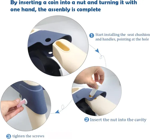 Vista 4 de Inodoro de entrenamiento para ir al baño para niños pequeños, asiento de entrenamiento para ir al baño con escalera, para niños y niñas, Azul