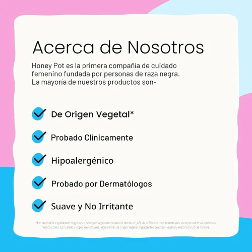 Vista 9 de The Honey Pot Company - Toallitas femeninas - Envueltas individualmente - Toallitas diarias con equilibrio de pH, sin fragancia y sin sulfato