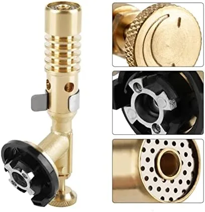 Vista 6 de Antorcha de cocina BBQ Llama Camping Profesional Portátil Latón Cocina Cocina Gas Butano Antorcha Culinaria Soldadura BBQ Pistola de llama Kit