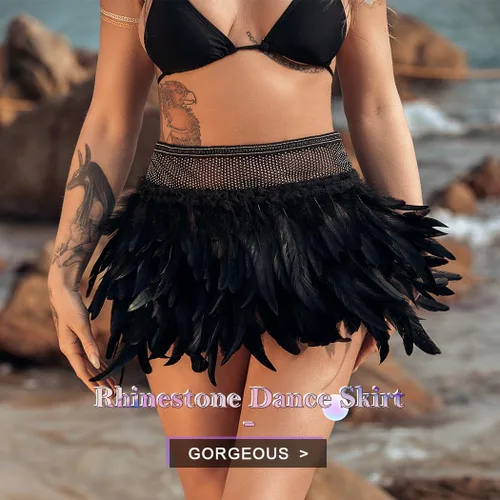 Vista 5 de Nicute Falda de vientre de plumas negras con diamantes de imitación, falda de baile de tul en capas, falda ajustable para mujeres y niñas, Negro
