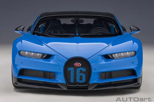Vista 5 de Autoart 2019 Bugatti Chiron Sport French Racing Blue y Carbon 1/18 Model Car