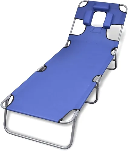 Vista 13 de Leaf Print Folding Sun Lounger with Adjustable Backrest, Powder-Coated Steel Frame and Breathable Polyester Fabric, Foldable Design for Outdoor Leaf