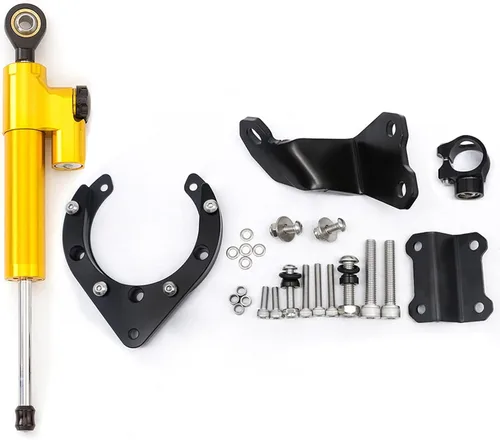 Vista 12 de PROCNC - Kit de soporte de montaje estabilizador de aluminio para motocicleta CNC para Yamaha MT07 FZ07 2020 2021 2022 2023 (negro + negro)