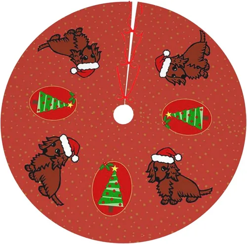 Vista 18 de Falda de árbol de Navidad de 30 pulgadas, edredón de cachorros labrador, decoraciones navideñas para fiestas festivas interiores y exteriores