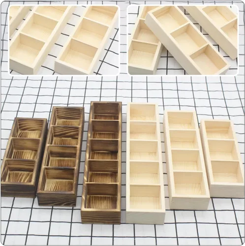 Vista 5 de DECHOUS Wooden 3 Compartment Tea Bag Holder Organizer for Countertop