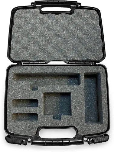 Vista 6 de Casematix Funda rígida para cámara compatible con cámara de transmisión en vivo Mevo Start, micrófono de escopeta y accesorios en espuma