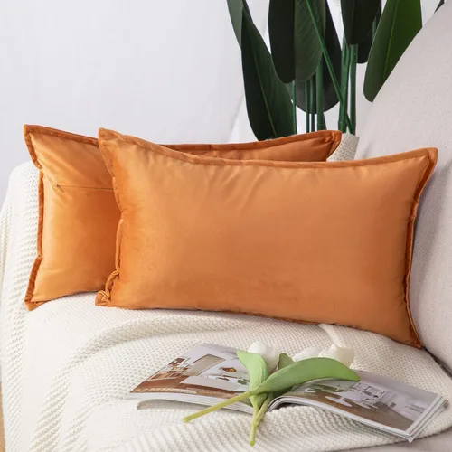 Vista 41 de MADIZZ Juego de 2 fundas de almohada decorativas de terciopelo súper suave con borlas, estilo de lujo, funda de almohada para sofá y dormitorio
