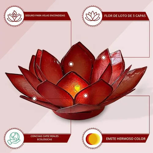 Vista 3 de Velas de té con forma de flor de Loto.
