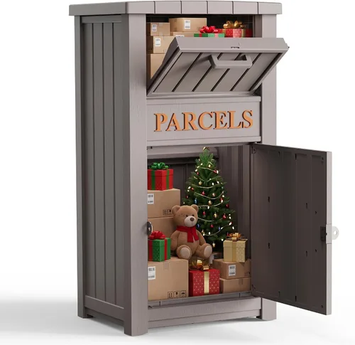 Vista 9 de Cajas de entrega del paquete para el exterior, diseño seguro bloqueable de Negro