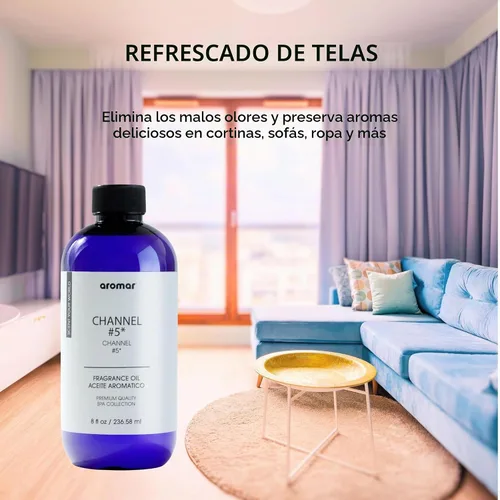 Vista 5 de AROMAR Aceite de fragancia premium, de larga duración, refrescante aroma edificante para aromaterapia, relajación y usos domésticos. Canal #5 8oz
