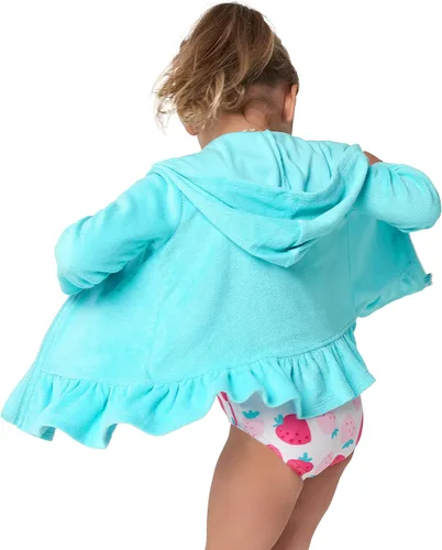 Vista 3 de Gerber Cubierta para traje de baño con capucha y cremallera para bebés y niñas pequeñas, Rosado