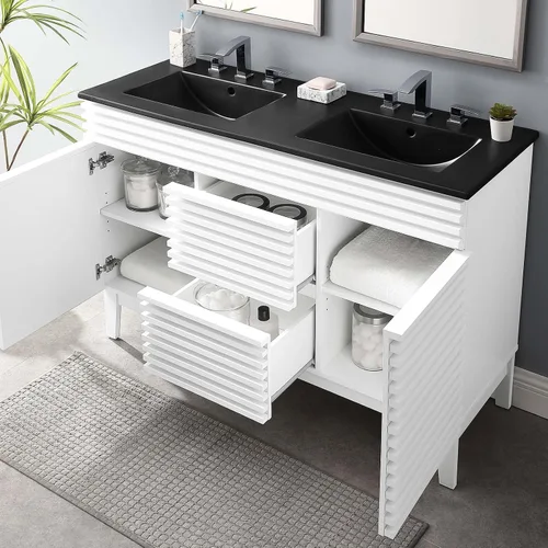 Vista 112 de Modway Render 23.5" tocador de baño en nogal (lavabo no incluido)