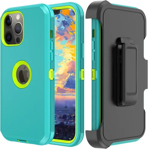 Vista 13 de Funda de teléfono para iPhone 13 Pro Max, resistente, resistente a prueba de golpes, funda protectora con clip para cinturón para Apple iPhone 13