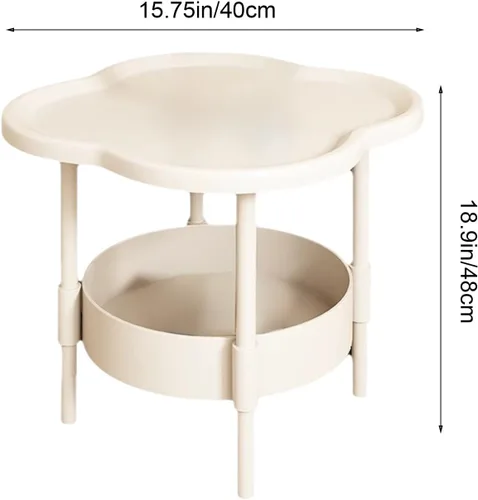 Vista 3 de Mesa auxiliar pequeña con almacenamiento Mesa auxiliar blanca Mesas