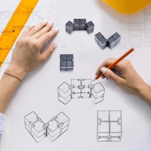 Vista 8 de Cubo infinito sensorial fidget, juego de fidgeting EDC para niños y adultos, minigadget genial, mejor para el alivio del estrés y la ansiedad