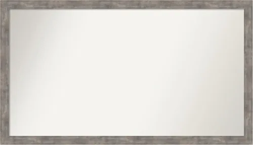 Vista 38 de Amanti Art Silver Bathroom Mirror for Over Sink, 26x45 Custom Made Marred Pewter Rectangle Vanity Mirror, Oversize Casual Wood Frame, Hangs Estaño