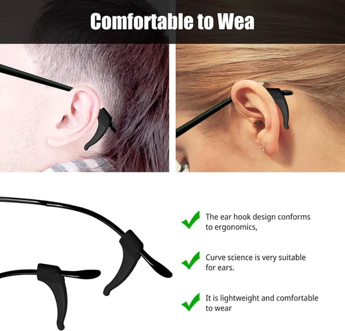 Vista 3 de 5 pares de pinzas para los ojos, adecuados para niños, adultos, deportes, gafas, clips para gafas, ganchos de clip para la oreja