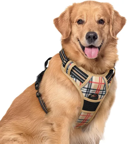 Vista 122 de Rabbitgoo - Arnés para perros sin tirón con 2 clips de correa, chaleco Oxford reflectante acolchado suave ajustable sin estrangulamiento