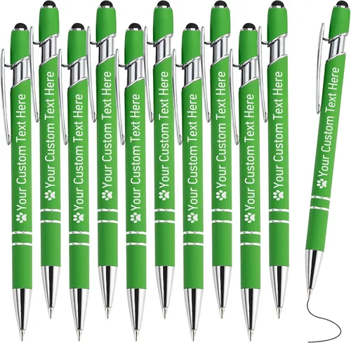 Vista 103 de STREADVE Bolígrafos personalizados personalizados con nombre grabado, logotipo, texto, bolígrafos de escritura suave, regalo personalizado para Negro